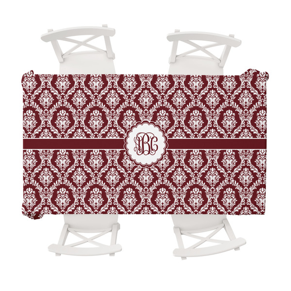 Custom Maroon & White Tablecloth - 58"x102" (Personalized)