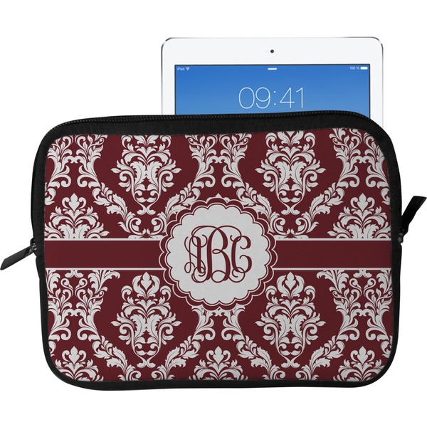 Custom Maroon & White Tablet Case / Sleeve - Large (Personalized)