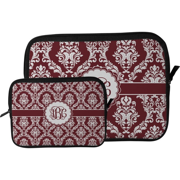 Maroon & White Tablet Sleeve (Size Comparison)