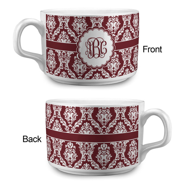 Maroon & White Tea Cup - Single Apvl