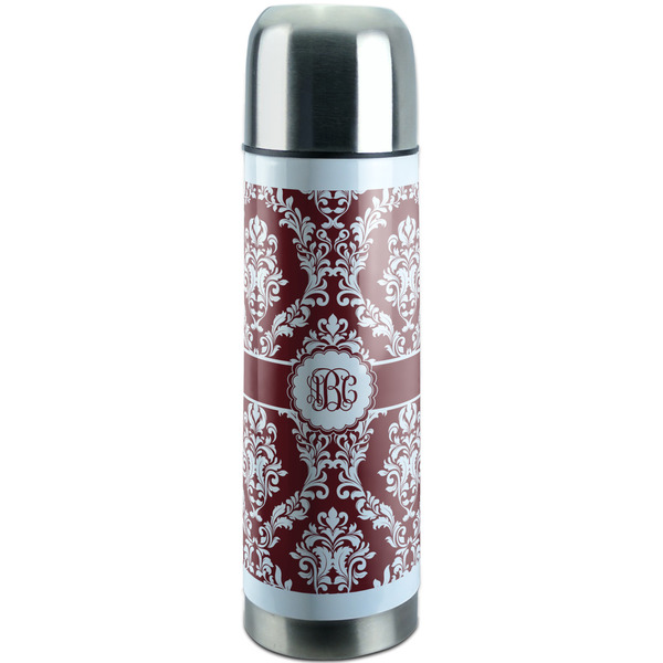 Custom Maroon & White Stainless Steel Thermos (Personalized)
