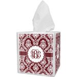 Maroon & White Tissue Box Cover (Personalized)