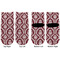 Maroon & White Toddler Ankle Socks - Double Pair - Front and Back - Apvl