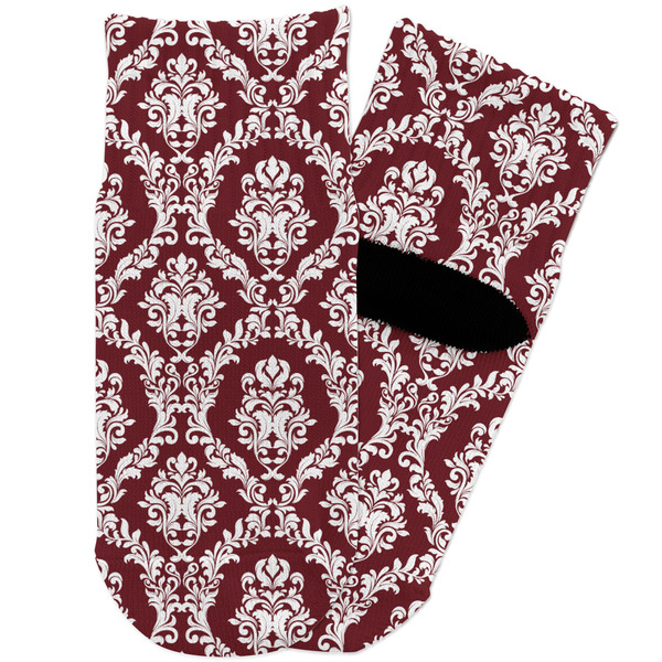 Custom Maroon & White Toddler Ankle Socks