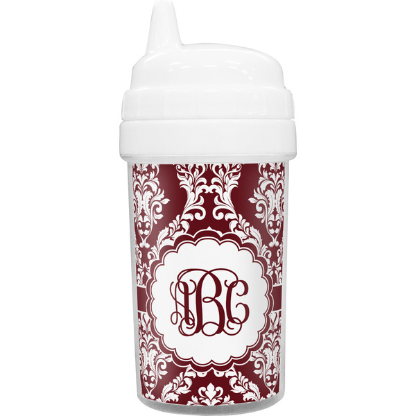 Custom Maroon & White Sippy Cup (Personalized)