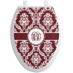 Maroon & White Toilet Seat Decal - Elongated (Personalized)