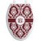 Maroon & White Toilet Seat Decal Elongated