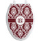 Maroon & White Toilet Seat Decal - Elongated (Personalized)