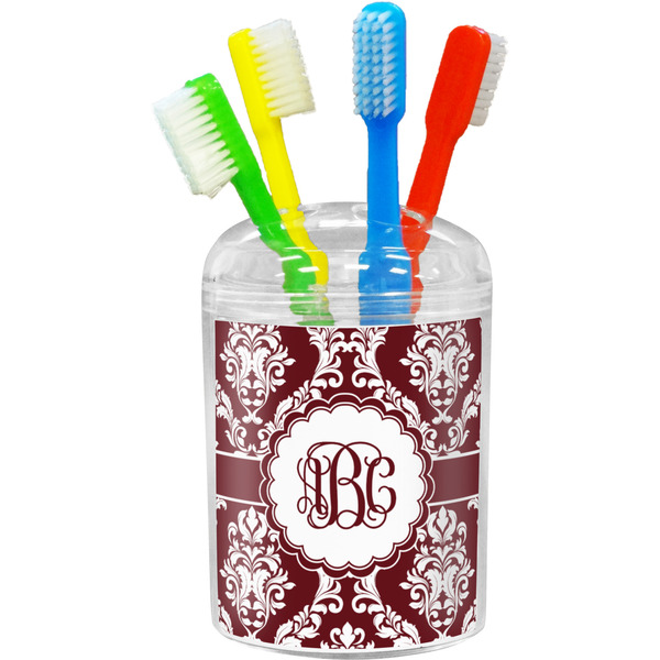 Custom Maroon & White Toothbrush Holder (Personalized)