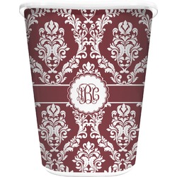 Maroon & White Waste Basket (Personalized)