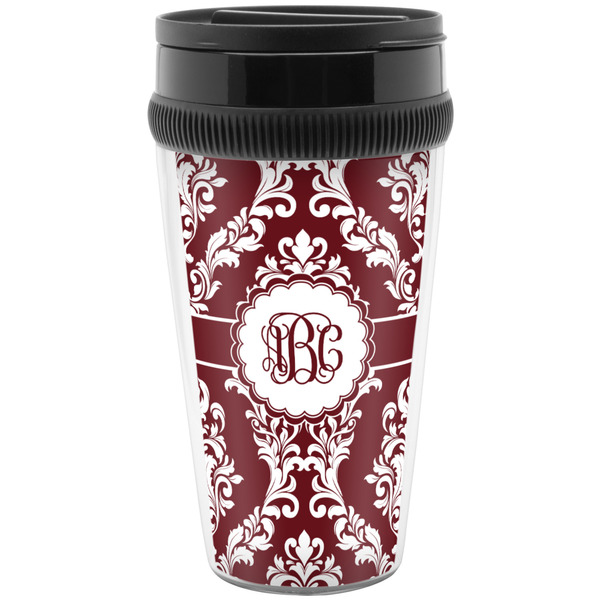 Custom Maroon & White Acrylic Travel Mug without Handle (Personalized)
