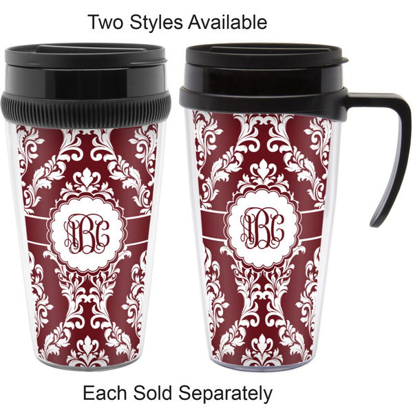 Maroon & White Travel Mugs - with & without Handle