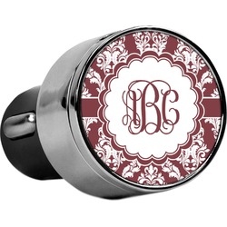 Maroon & White USB Car Charger (Personalized)