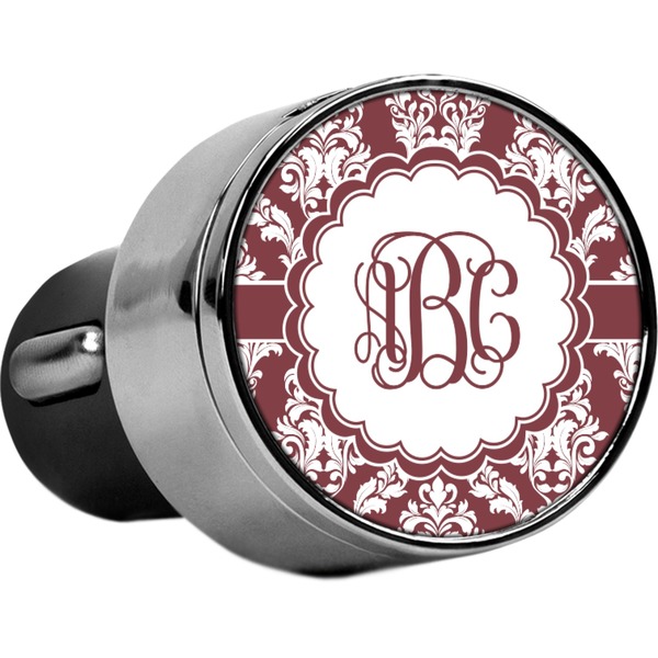 Custom Maroon & White USB Car Charger (Personalized)