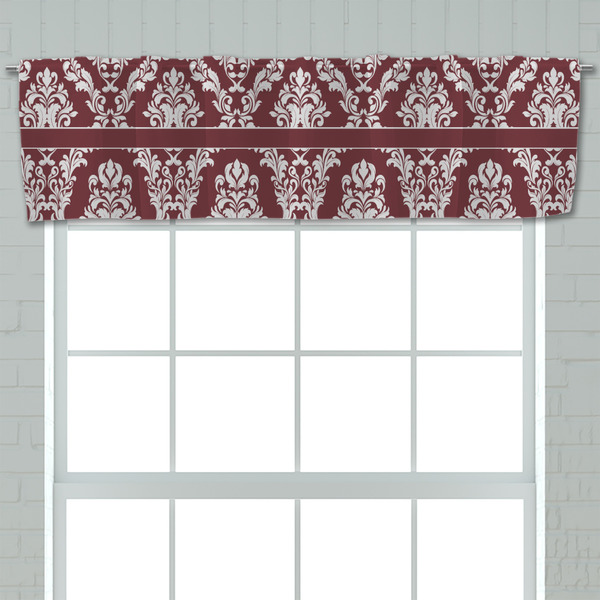 Maroon & White Valance - Closeup on window