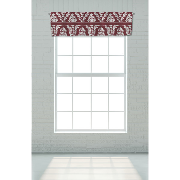 Maroon & White Valance - On window
