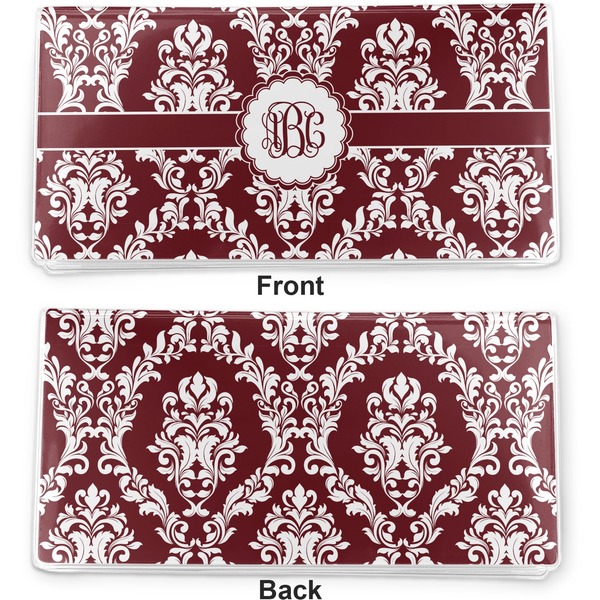 Maroon & White Vinyl Check Book Cover - Front and Back