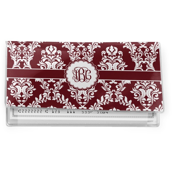 Custom Maroon & White Vinyl Checkbook Cover (Personalized)