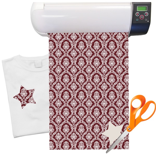 Custom Maroon & White Heat Transfer Vinyl Sheet (12"x18")