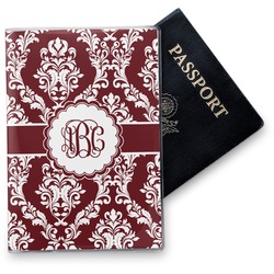 Maroon & White Vinyl Passport Holder (Personalized)