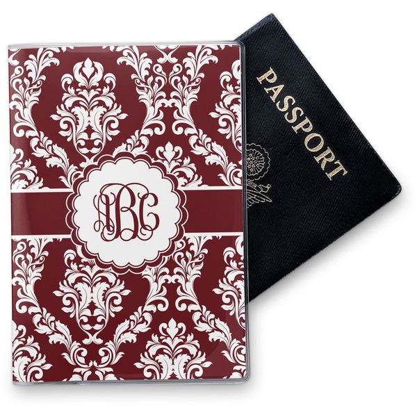 Custom Maroon & White Vinyl Passport Holder (Personalized)