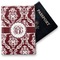 Maroon & White Vinyl Passport Holder (Personalized)