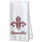 Maroon & White Waffle Towel - Partial Print Print Style Image