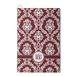 Maroon & White Waffle Weave Golf Towel (Personalized)