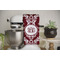 Maroon & White Waffle Weave Towel - Full Color Print - Lifestyle Image