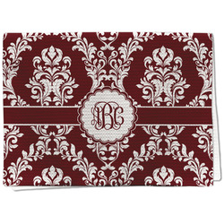 Maroon & White Kitchen Towel - Waffle Weave (Personalized)
