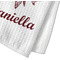 Maroon & White Waffle Weave Towel - Closeup of Material Image