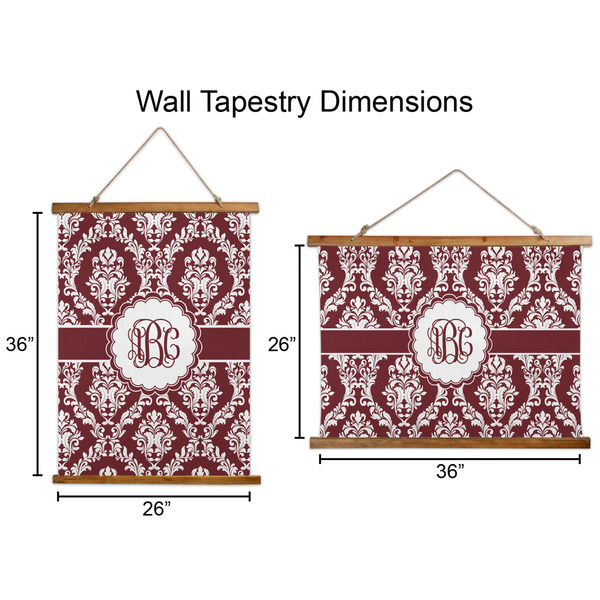 Maroon & White Wall Hanging Tapestries - Parent/Sizing