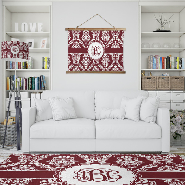 Maroon & White Wall Hanging Tapestry - IN CONTEXT