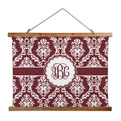 Maroon & White Wall Hanging Tapestry - Wide (Personalized)