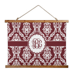 Maroon & White Wall Hanging Tapestry - Wide (Personalized)