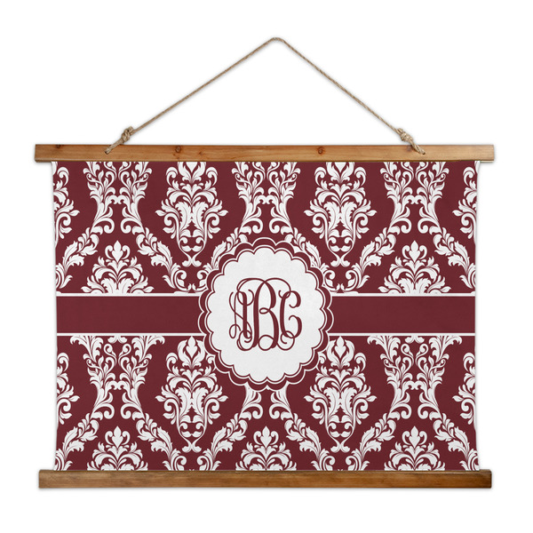 Custom Maroon & White Wall Hanging Tapestry - Wide (Personalized)