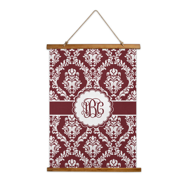 Custom Maroon & White Wall Hanging Tapestry - Tall (Personalized)