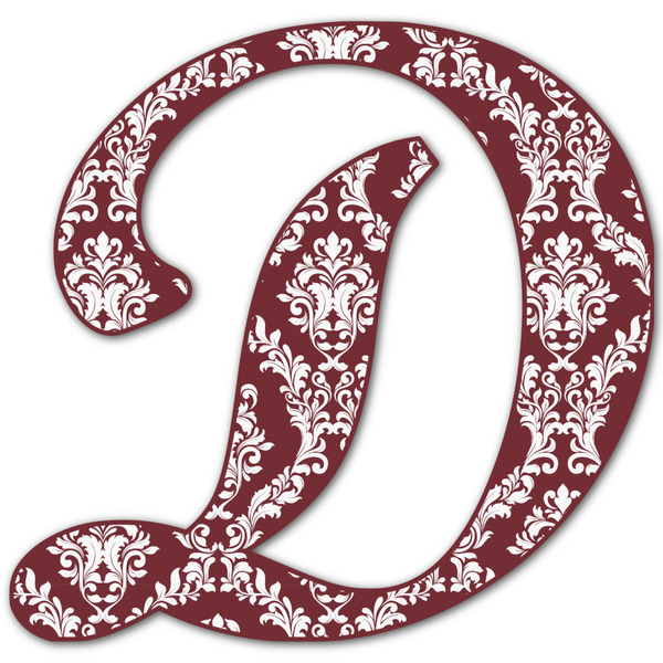 Custom Maroon & White Letter Decal - Custom Sizes (Personalized)