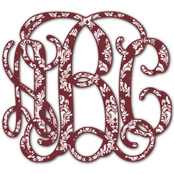 Maroon & White Monogram Decal - Small (Personalized)