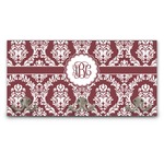 Maroon & White Wall Mounted Coat Rack (Personalized)