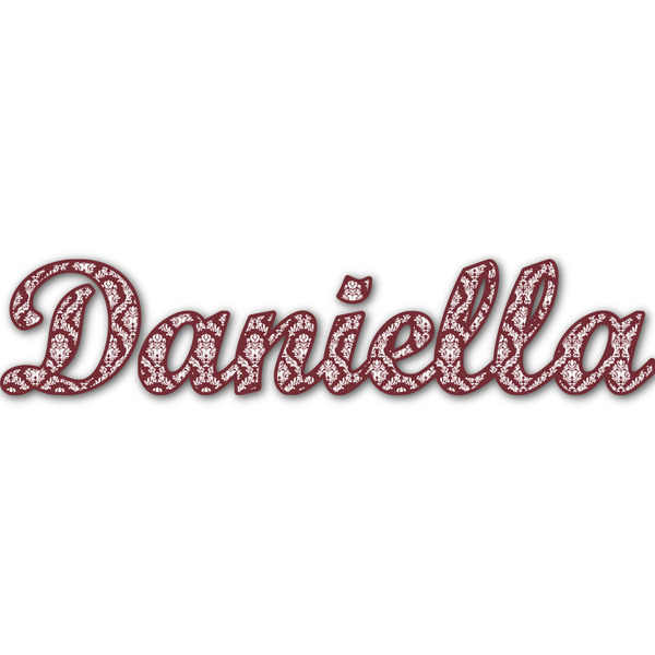 Custom Maroon & White Name/Text Decal - Large (Personalized)