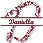 Maroon & White Name & Initial Decal - Custom Sized (Personalized)