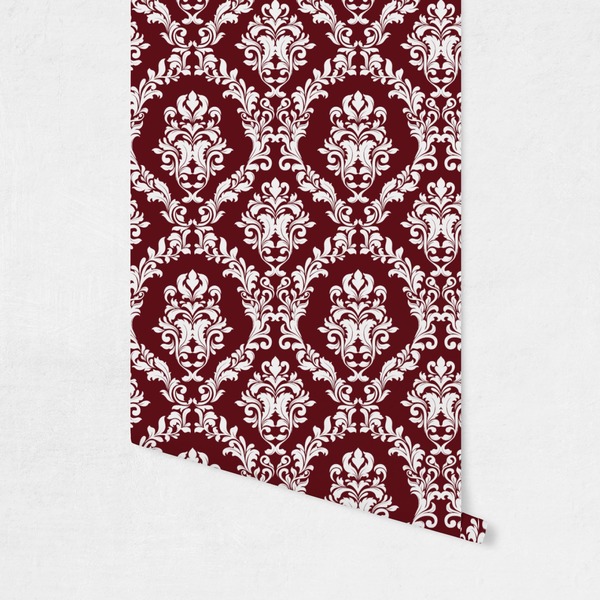 Maroon & White Wallpaper on Wall