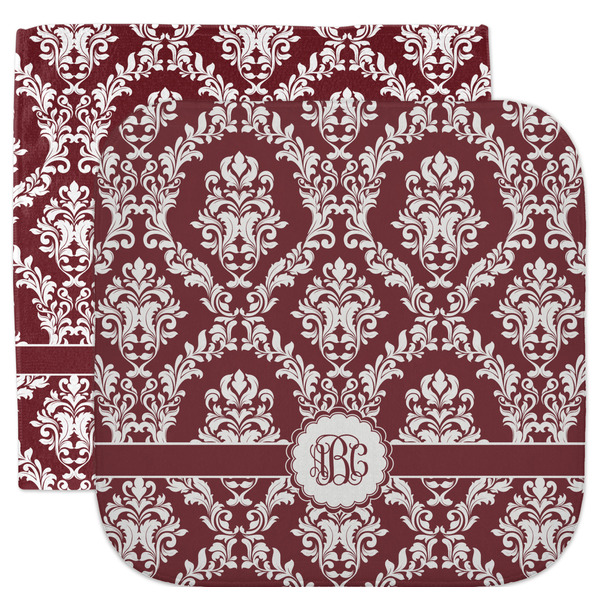 Custom Maroon & White Facecloth / Wash Cloth (Personalized)