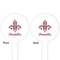 Maroon & White White Plastic 4" Food Pick - Round - Double Sided - Front & Back