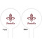 Maroon & White White Plastic 6" Food Pick - Round - Double Sided - Front & Back