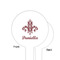 Maroon & White White Plastic 6" Food Pick - Round - Single Sided - Front & Back