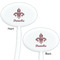 Maroon & White White Plastic 7" Stir Stick - Double Sided - Oval - Front & Back