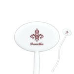 Maroon & White Oval Plastic Stir Sticks (Personalized)