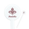 Maroon & White 7" Round Plastic Stir Sticks - White - Single Sided (Personalized)